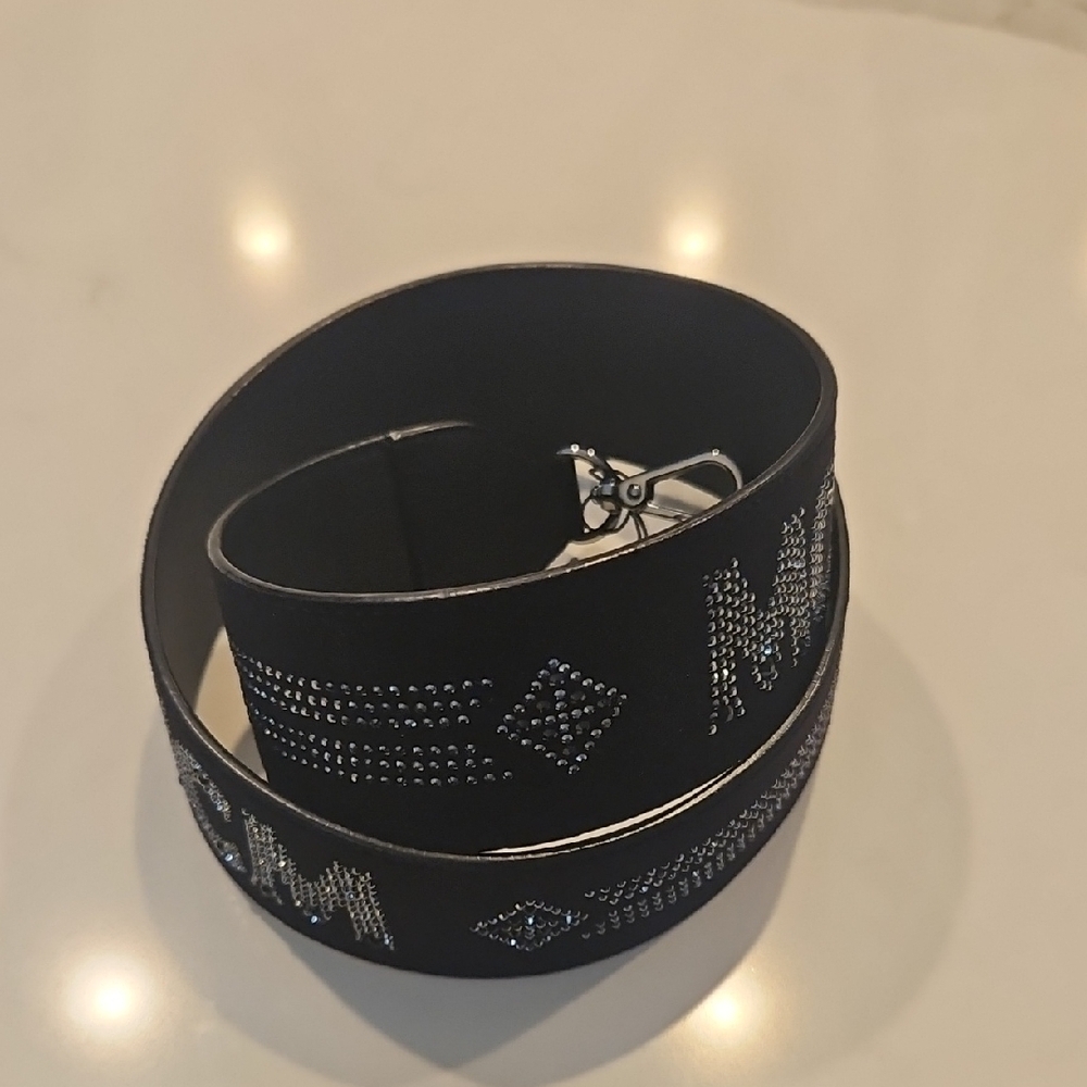 MCM Black Shoulder Strap with Swarovski Mosaic Crystal